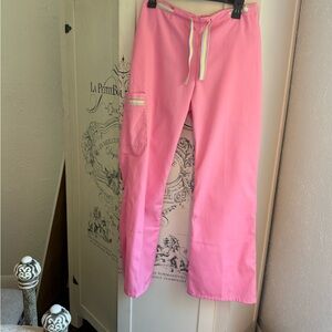 NWT Adorable White Swan Pink Scrub Pants- SZ Small